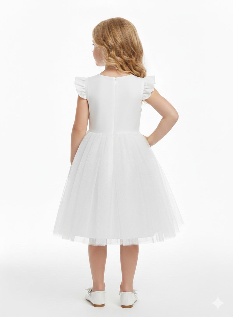 D'Daniela White Tulle Dress - Image 4